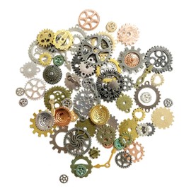 Vintage Clock Cogs Charms, 100g Assorted Retro Steampunk Clock Wheel Gear Pendants for DIY Jewelry Making, Art Craft, Handmaking