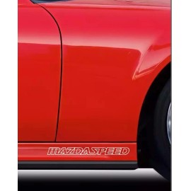 Oracal MAZDA SPEED 3 5 6  CX7 RX7 RX8 Mazdaspeed Decal sticker emblem logo WHITE (pair)