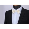 HISDERN Men's Solid Colour Pre-tied Bow Tie Adjustable Tuxedo Bowtie