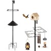 Liitrton 74.5" Bird Feeder Pole Stand, Adjustbale Shepherds Hooks for