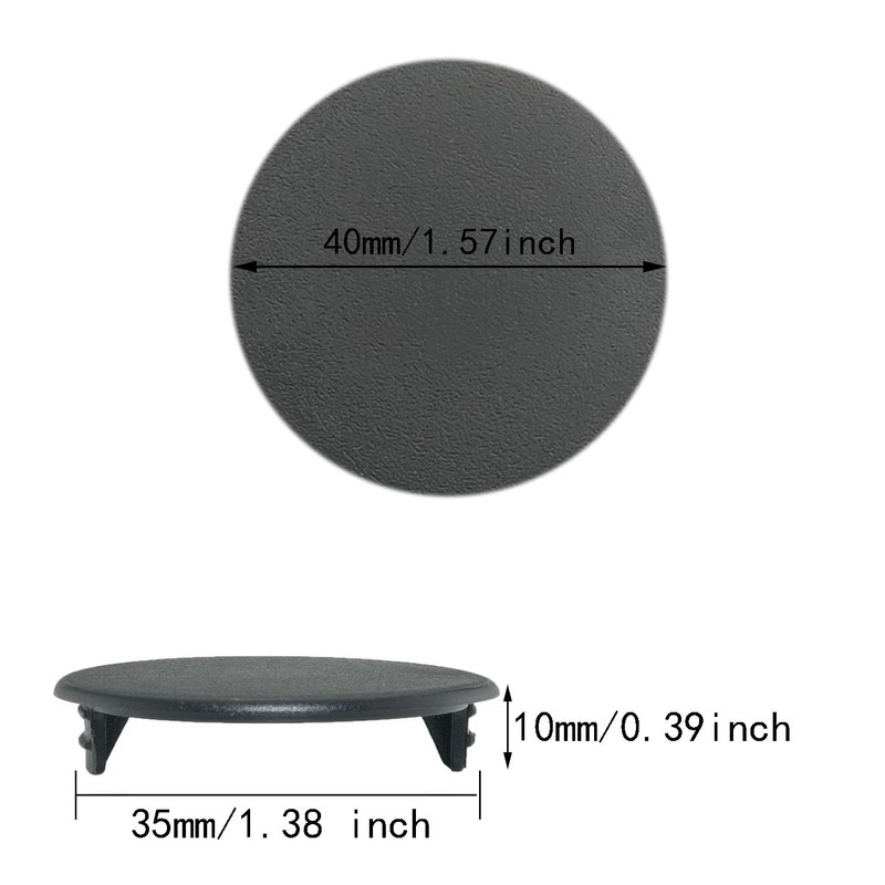ITROLLE 20PCS 35mm Black Hinge Hole Cover Hinge Cover Cap