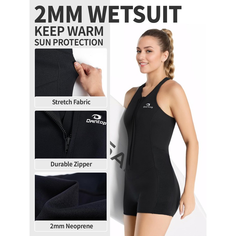 Owntop 2 mm Shorty Wetsuit Women - Front Zip Wetsuit