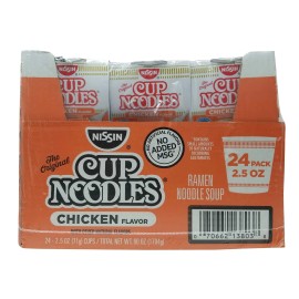Mot2 Nissin 827961 Cup Noodles, Chicken, 2.5 oz Cup, 24 per Carton