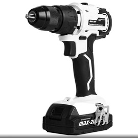 GOODSMANN Electric Cordless Drill Brushless 20V screwdriver 1/2" 1400 RPM Drill Driver with Battery Charger and Tool Box B201-01