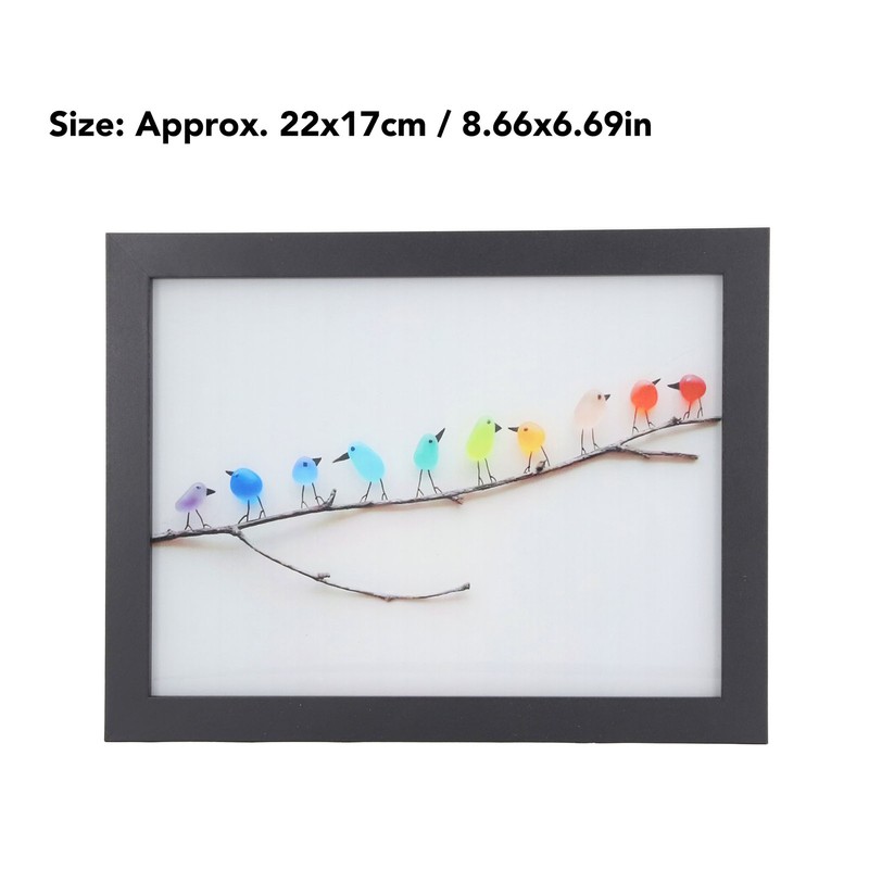 Photo Frame Black Decorative Rugged Multifunctional Sea Glass Birds Picture
