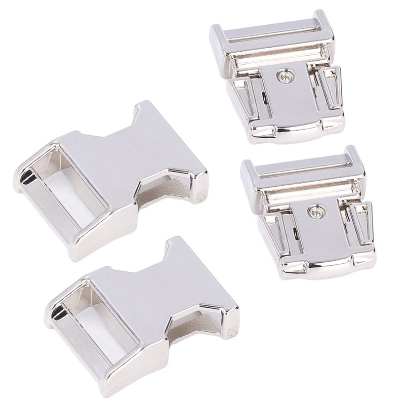 4Pcs Side Release Buckle 25x47mm Zinc Alloy Glossy Durable Wide