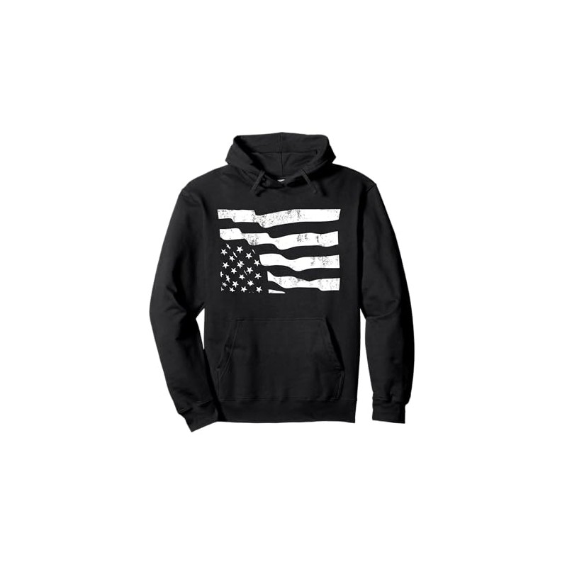 Upside Down American Flag SOS Distress Pullover Hoodie