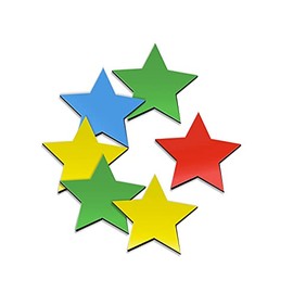 Flexible Star Magnets in Assorted Colors, for Whiteboard, Refrigerator, Locker, or Office (16 Pack | 1" inches)
