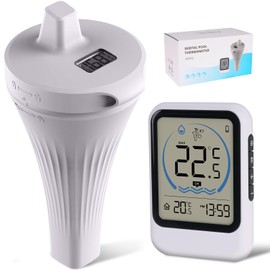 2025 Upgraded Digital Wireless Pool Thermometer,Floating Ice Bath Thermometers Lcd Display, Garden Thermometers Outdoor with with 2m Rope, Floating Thermometer for Ice Bath, Pools, Hot Tubs, Spas