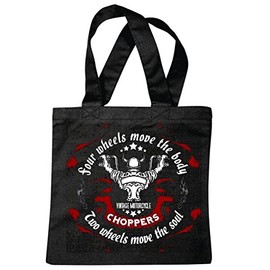 Bag Shoulder Bag Four Wheels Move The Body Custom Chopper Vintage Motorcycle Biker Shirt Motorcycle Chopper Gothic Motorcycle Skull Motorcycle Club Bike Route 66 Shopping Bag School Bag Gym Bag, black