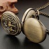 Double Opening Case Bronze Mechanical Pocket Watch Deer Hollow Case,