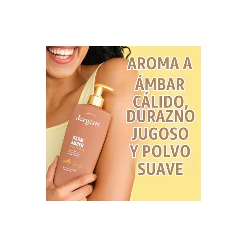 Jergens Warm Amber Shea Fusion, Loción Corporal Perfumada Para la