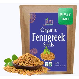 Jiva Organic Fenugreek Seeds 2.5 LB Bulk - Non-GMO, Gluten Free, Non Irradiated Whole Methi Seeds (Fenogreco En Semillas)