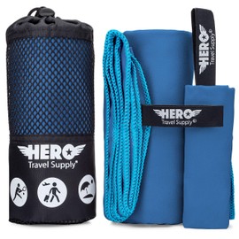 Hero Microfiber Towel - Camping, Beach - Gym, 24 X 48 (Includes Bonus Washcloth)