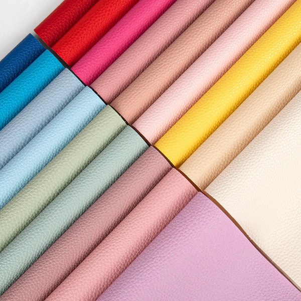 18 Pieces Faux Leather Sheets, 8×12 inches Pastel Soft Leather