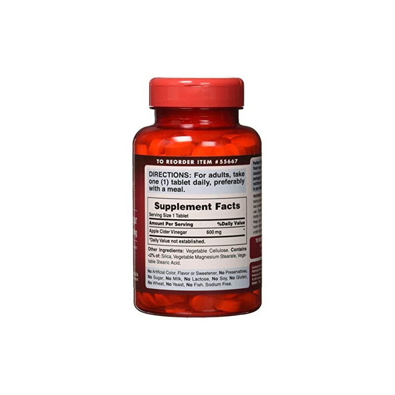 Puritan's Pride Apple Cider Vinegar 600 mg, Vegetarian Dietary Supplement,