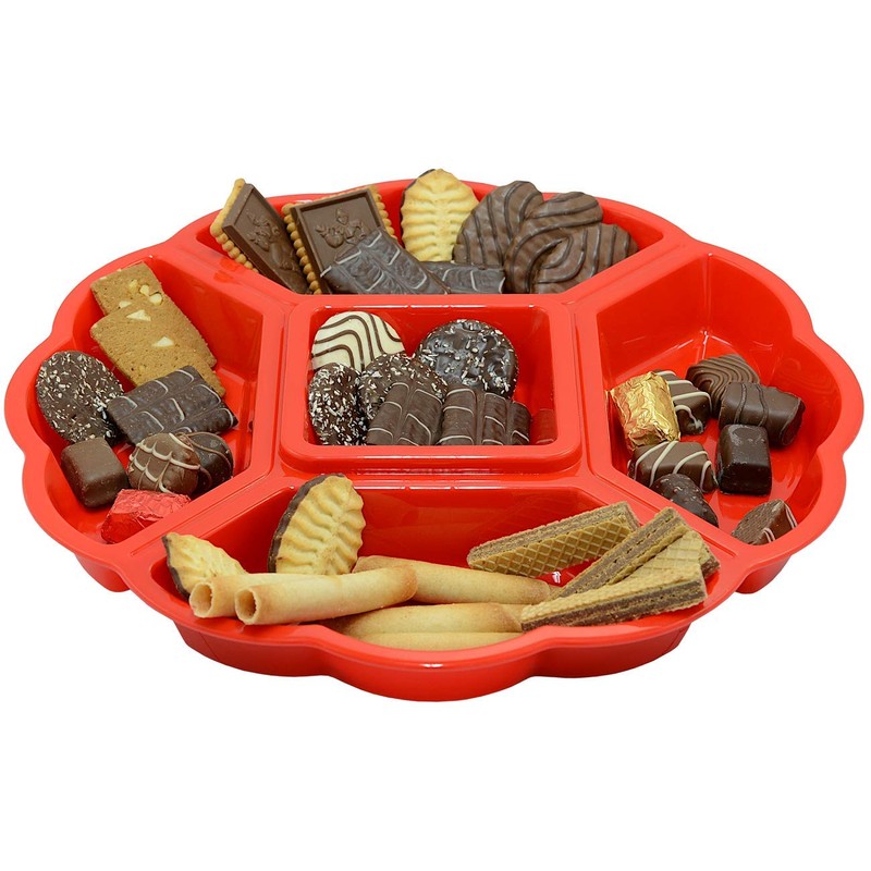3x Serving Platter Snack Bowl Plastic Appetiser Divider 5 Compartments