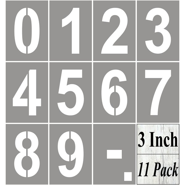 REOLAN 3 Inch Large Number Stencils for Painting - 11