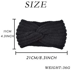 Winter Headbands for Women,3 Pcs Knitted Headband,Elastic Crochet Ear Warmer Headband for Women Girls