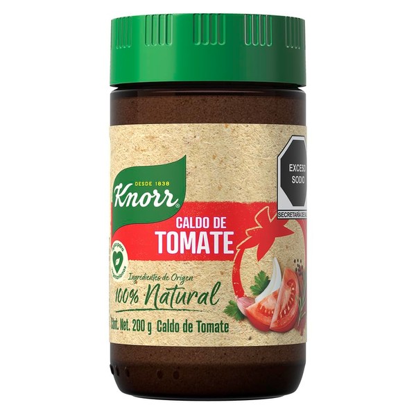 KNORR Caldo Tomate 100% Natural en Polvo 200g, 200 grams, 1 unidad, 1