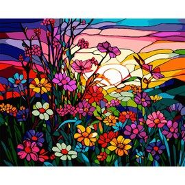 UNIQUORS Paint by Number for Adults, DIY Paint by Numbers Kits Abstract Flowers Beginners, Acrylic Painting on Canvas Without Frame, 20x16 in