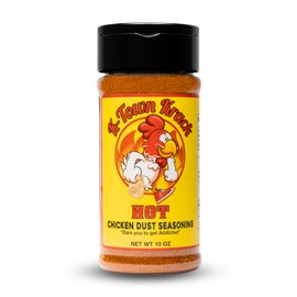 K-Town Krack Hot Chicken Dust Seasoning - Spicy BBQ Rub for Wings, Beef, Pork, and Fish - Hot Chicken Flavor, Wing Rub, Grilling Spice Blend, 10oz