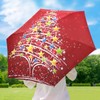 Oyihfvs Colorful Christmas Tree On Red 5 Folding Ultra-Light Umbrella,