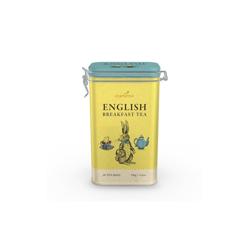 Charbrew Rabbit English Breakfast Metal Tea Tin Caddy Gift –