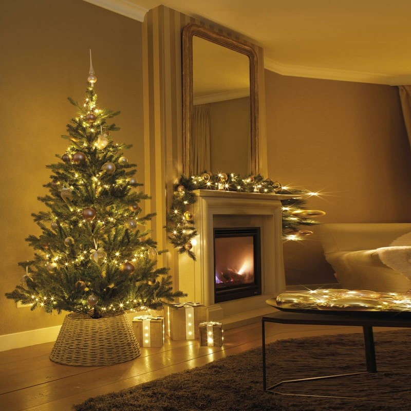 Christmas Tree Base Skirt Ring Xmas Willow Wicker Stand Cover