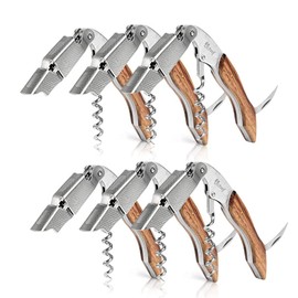 U Chef Sacacorchos de madera premium, destapador/destapa corchos multifuncional de acero inoxidable con palisandro, Perfecto para destapar botellas de vino, cervezas y refrescos