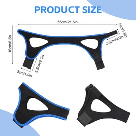 2PCS Veralabs Airflow Jaw Strap, Anti Snoring Devices, Anti Snoring Chin Strap, Adjustable Breathable Chin Strap for Men Women Sleeping, Simple and Effective Stop Snoring Solution with Blindfold