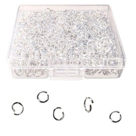 1000 Pcs Silver Plated Jump Rings Split Rings Circle Clasp Connecting Rings Jewelry, Chainmaille Rings Charm Ring Clasp Connector Rings Charm Loops Earring Making Supplies (5 mm)
