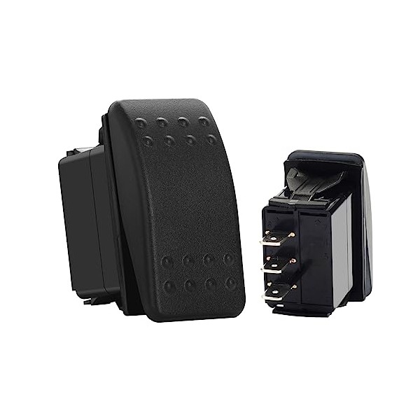 BACAUTOPARTS Non-Light 3P ON-Off-ON Latching Rocker Switch SPDT 3 Way