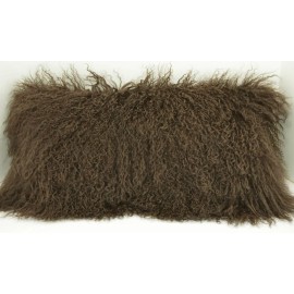 furz11 Real Mongolian Tibetan Lamb  Brown Fur Pillow New Tibet fur cushion