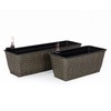 ZJMTOCYU Hand-Woven Self-Watering Planters for Effortless Plant Care, Elegant Dark