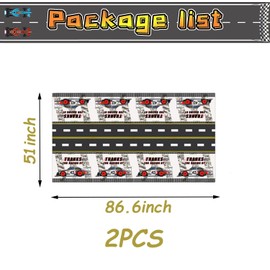 Frerand 2Pcs Racing Cars Tablecloth Disposable Racing Cars Tablecover Racing Cars Decorations for Kid Baby Shower Racing Cars Tables 87"X51",2 Pack