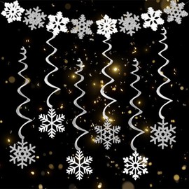 Christmas Ornament, Snowflake, Garland, Banner, Snowflake, Hanging Swirl, Christmas Ornament, Decoration, Winter, Stylish, Wall Decoration, Window, Entrance