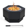 Sunjoy Fire Pit Smokeless 26 in. Hexagonal Outdoor Fire Pit,