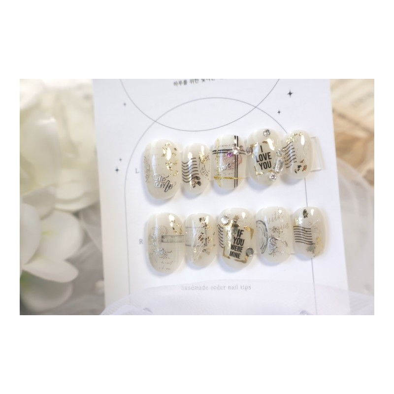 Handmade Nail Tips-The Urban part 2. Letter - Short Almond