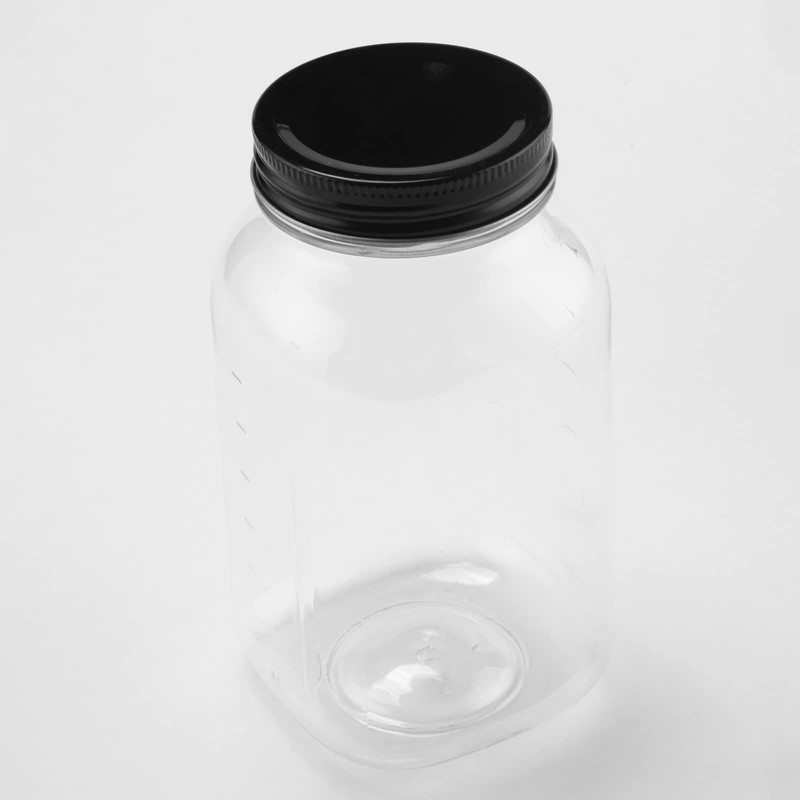 novelinks 32 OZ Clear Plastic Mason Jars with Lids -
