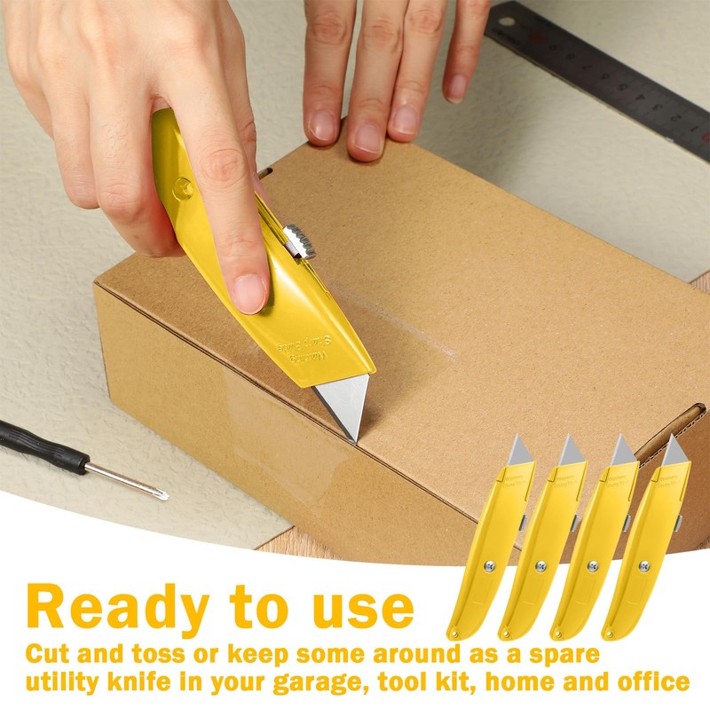 Lasnten 12 Pcs Box Cutter Bulk Retractable Utility Knife Heavy