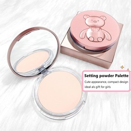 KARLOR Mädchen Compact Powder, Kompaktpuder Palette Nudefarbe Compact Powder Palette mattierend Puder Gesicht Make up Finish Fixing powder porenverfeinernd langhaltend für Gesunde Hauttöne (03#Nude)