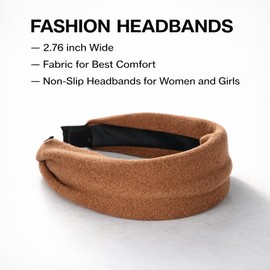 ZJCAHXJ Headbands for Women Non Slip Trendy Headbands for Women’s Hair 2.7" Wide Cute Headband for Girls, Fall Head Bands Elastic Hair Bands for Womens Fashion Accessories for Women