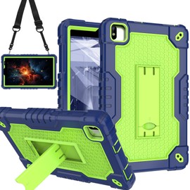 Doemoil Case for Vortex Tab 8 4G/Coopers CP80/NOVOJOY NVCP80/ATOZEE ATCP80/CUPEISI CP80 8 inch Tablets Hybrid Shockproof Firendly Case Built in Kickstand Shoulder Strap (Navy Blue/Green)