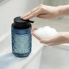 SEICASAYA 13.5 oz Glass Soap Dispenser, Luxurious Floral Embossed Glass