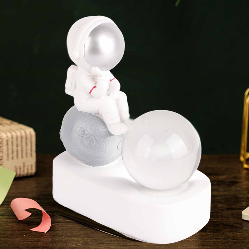 Resin Astronaut Crystal Ball Night Light Galaxy 3D Inner Carving