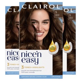 Clairol Nice n Easy 5 Medium Brown Hair Color Pack of 3 Natural Coverage