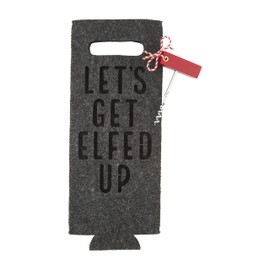 Mud Pie Christmas Wine Bag and Bottle Opener Set, Elfed, bag 14" x 5 1/2" | corkscrew 3 1/2" x 2 1/2"