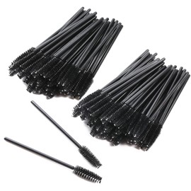Bumbee Disposable Eyelash Brush, 200 Pcs Screw Brush, Eyebrow Brush, Eye Makeup, Makeup Supplies (Black)