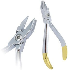 MuskalMed Dental ADERER PLIER Orthodontic Clasps Three Prong 3 Jaws Wire Bending Arch-Wire Adjustment Loops Contouring Pliers Steel Gold Handle Dental Instruments